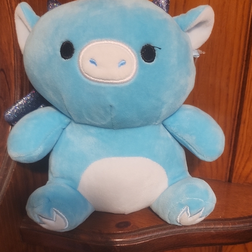 Squishmallows Grey The Blue Dragon 7 1/2 Inches